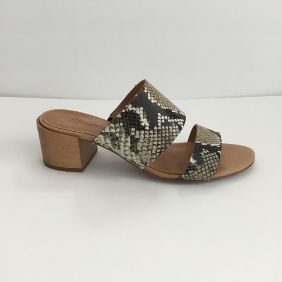 Madewell “The Kiera” Mule Slide Sandal Snakeskin Embossed Size 8 - Picture 3 of 9
